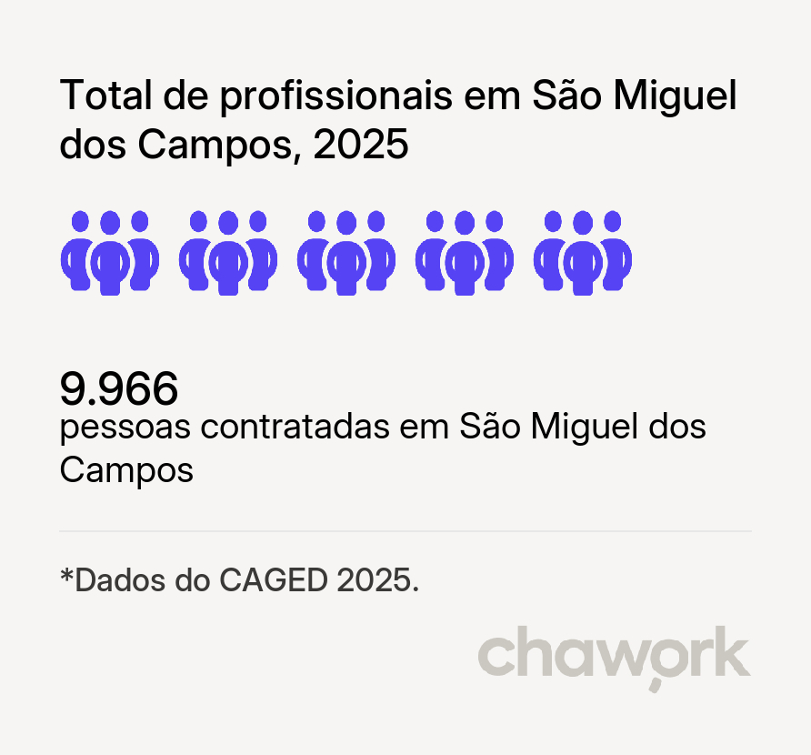 Total de profissionais contratados em São Miguel dos Campos, AL