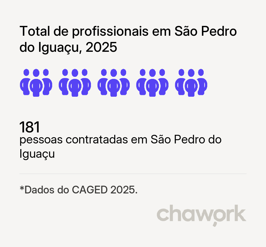 Total de profissionais contratados em São Pedro do Iguaçu, PR