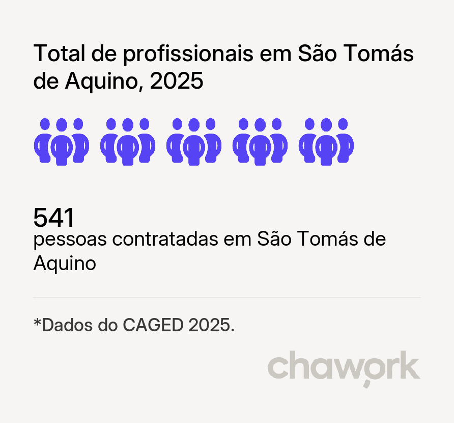 Total de profissionais contratados em São Tomás de Aquino, MG