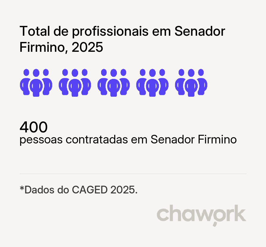 Total de profissionais contratados em Senador Firmino, MG