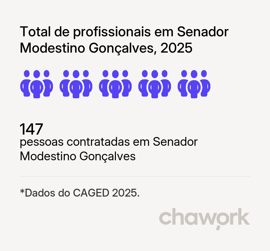 Total de profissionais contratados em Senador Modestino Gonçalves, MG