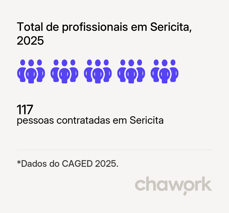 Total de profissionais contratados em Sericita, MG