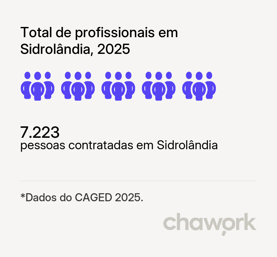Total de profissionais contratados em Sidrolândia, MS