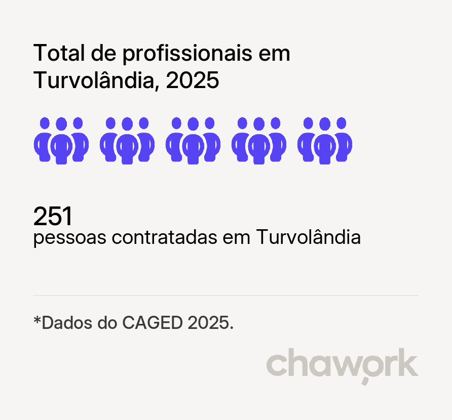 Total de profissionais contratados em Turvolândia, MG