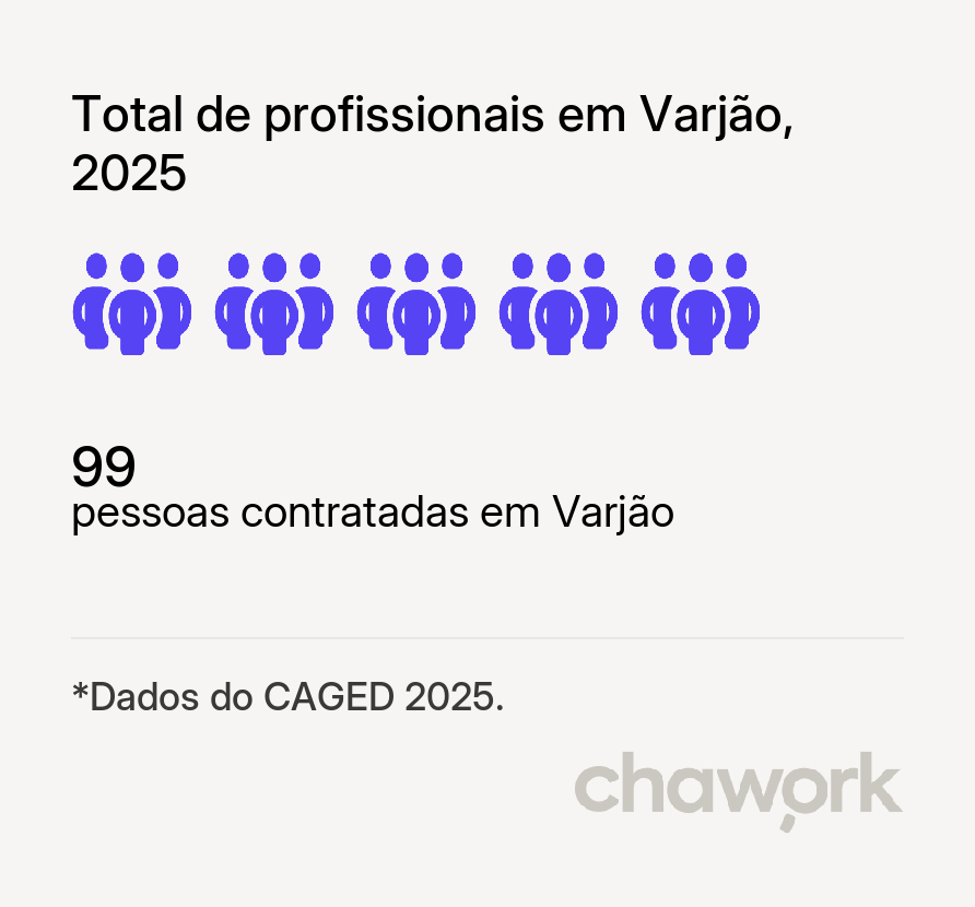 Total de profissionais contratados em Varjão, GO