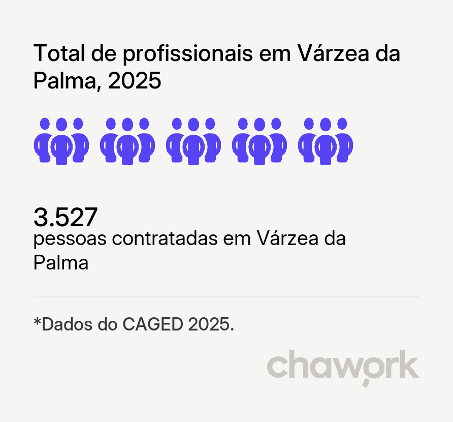 Total de profissionais contratados em Várzea da Palma, MG