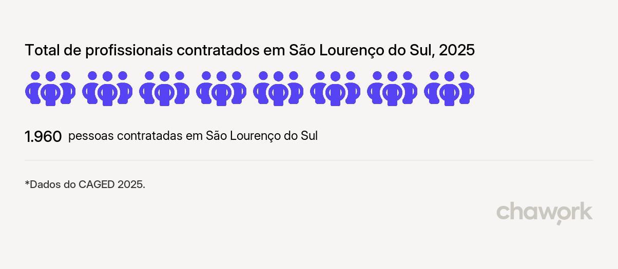 Total de profissionais contratados em São Lourenço do Sul, RS