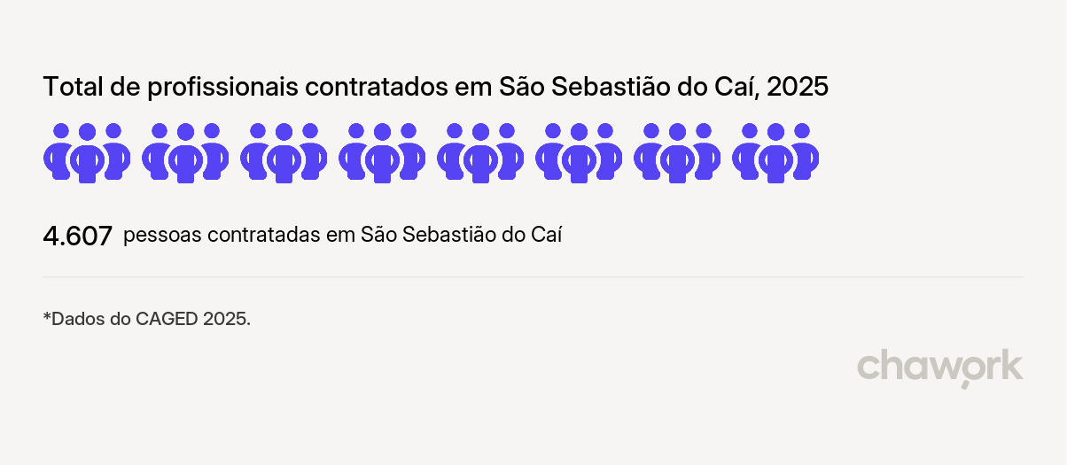 Total de profissionais contratados em São Sebastião do Caí, RS